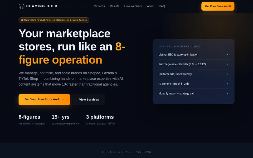 Beaming Bulb website